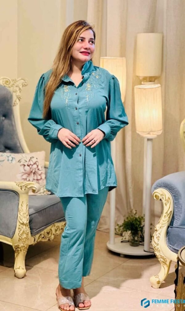 Premium Dubai creep shirt with golden cot embroidery with velvet fabric
