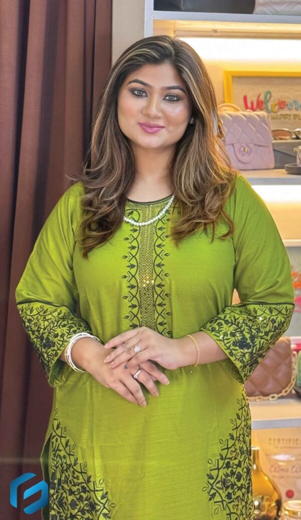 Slab Cotton Embroidered Two-Piece Set - Image 3