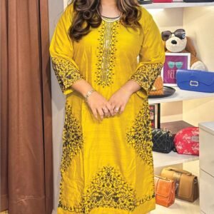 Slab Cotton Embroidered Two-Piece Set