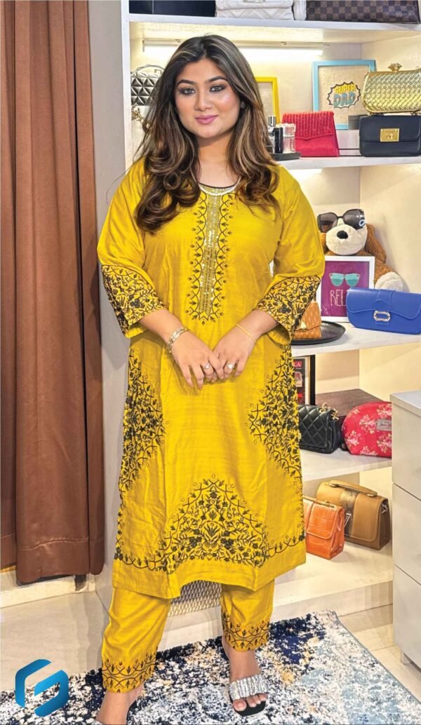 Slab Cotton Embroidered Two-Piece Set