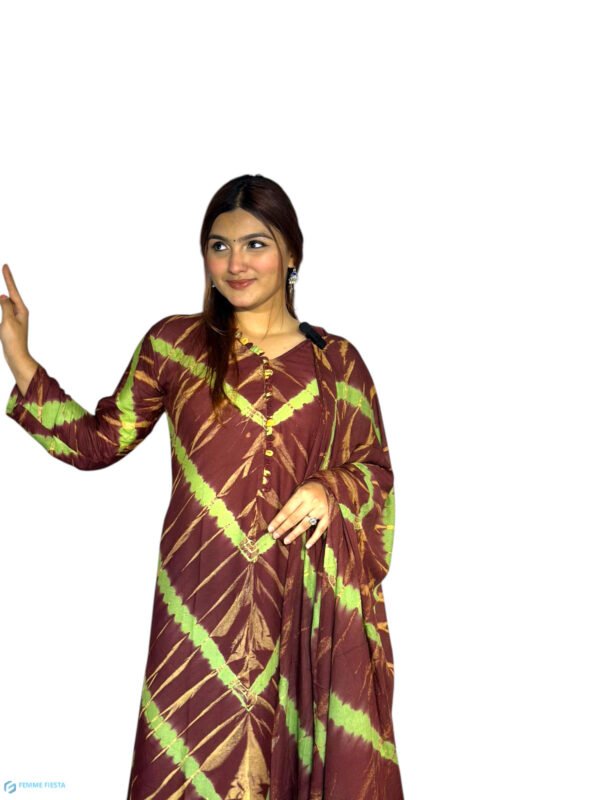 Cotton Batik Two-Piece Set (Kamiz and Dopatta) Batik-002 - Image 4