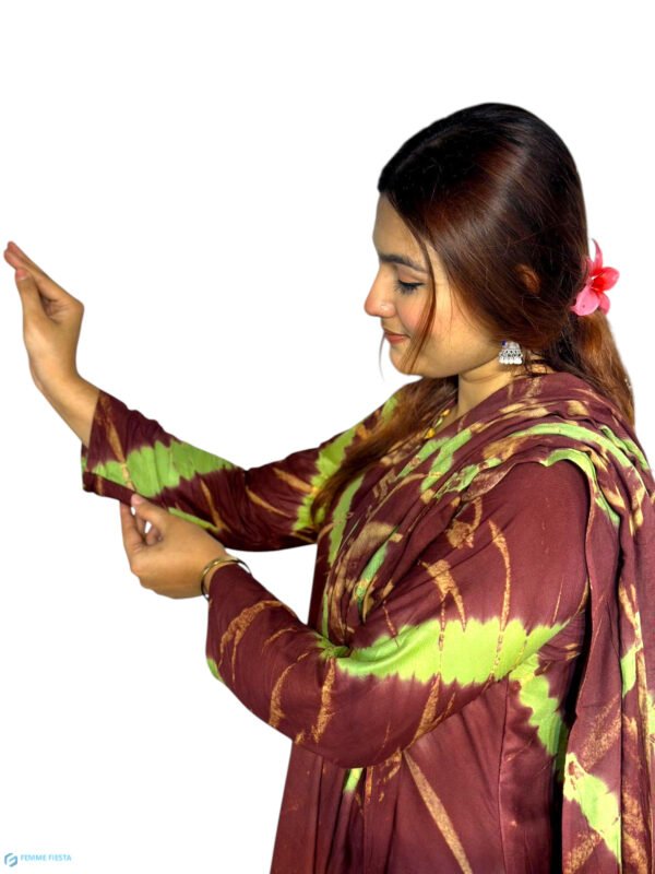 Cotton Batik Two-Piece Set (Kamiz and Dopatta) Batik-002 - Image 5