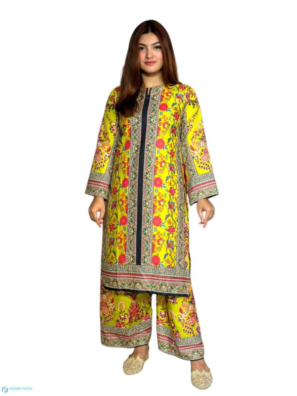 Luxury Dubai Silk 2 Piece Co-Ord Set - 005 - Image 2