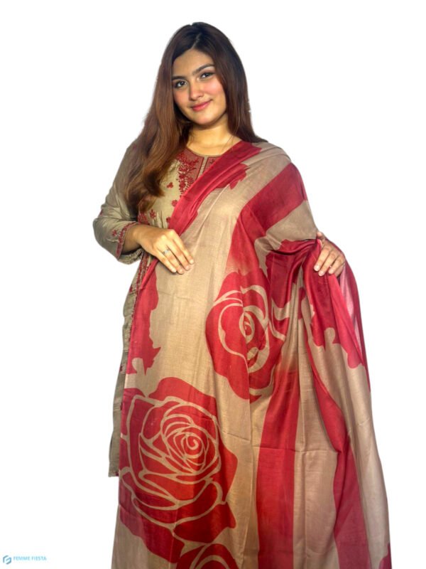 Premium Cotton Ambroidered Two Piece set (Kameez and Dopatta) PCA-002 - Image 2