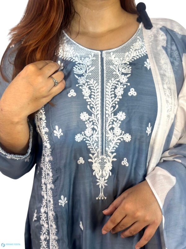 Premium Cotton Ambroidered Two Piece set (Kameez and Dopatta) PCA-001 - Image 3