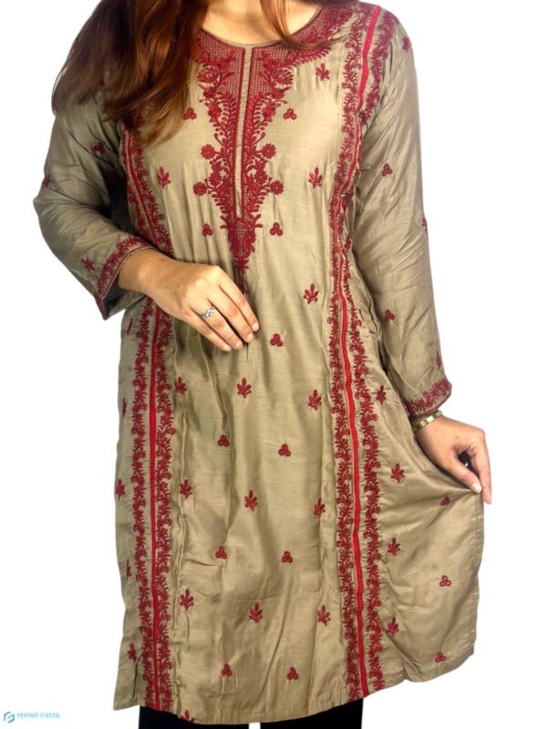 Premium Cotton Ambroidered Two Piece set (Kameez and Dopatta) PCA-002 - Image 4