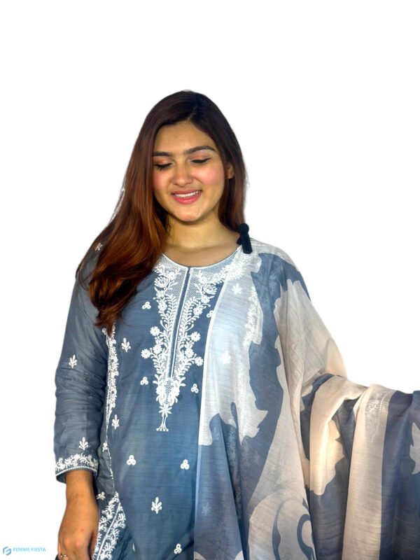Premium Cotton Ambroidered Two Piece set (Kameez and Dopatta) PCA-001 - Image 6