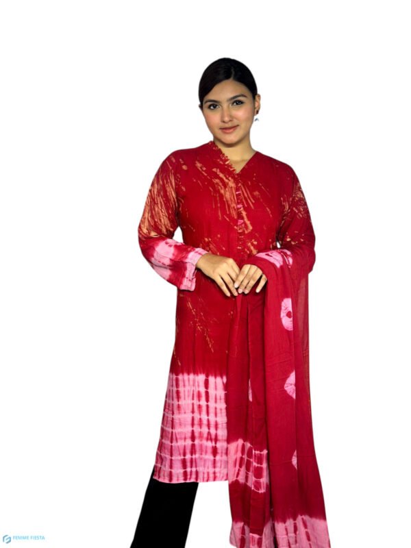 Cotton Batik Two-Piece Set (Kamiz and Dopatta) Batik-004