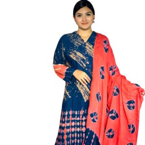 Cotton Batik Two-Piece Set (Kamiz and Dopatta) Batik-006
