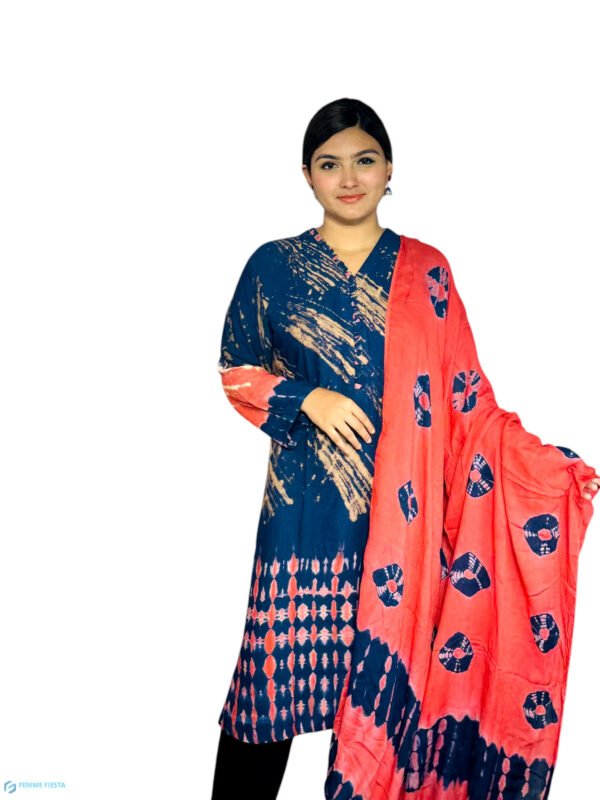 Cotton Batik Two-Piece Set (Kamiz and Dopatta) Batik-006