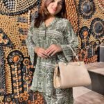 Ethnic Green Printed Georgette Co-ord Dress