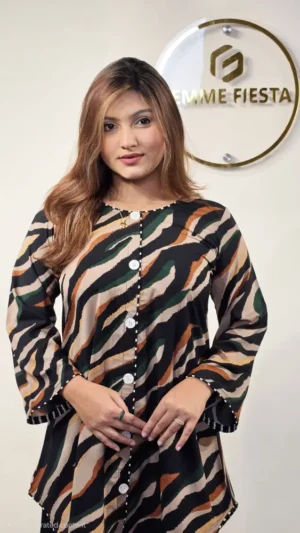 trendy zebra print summer tunic top